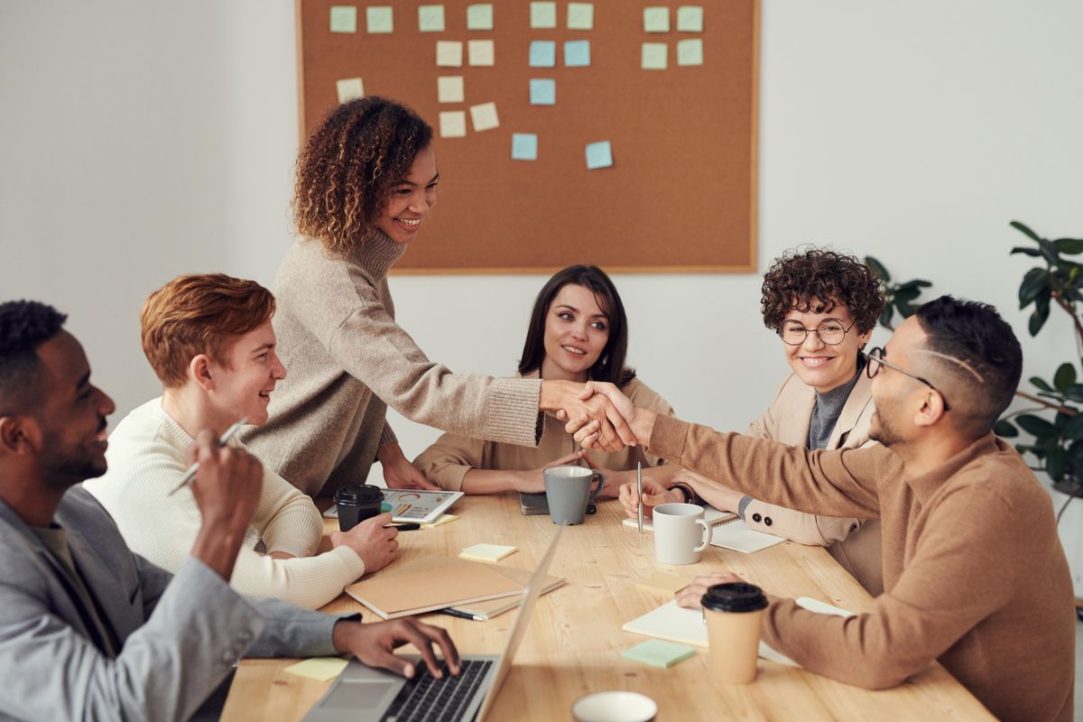 A team collaborating on a project — illustrative photograph