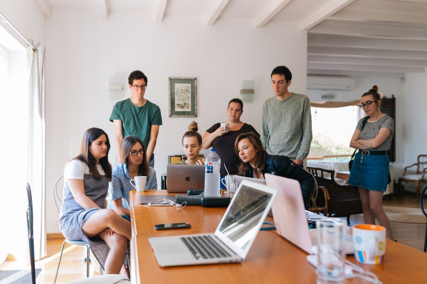 A group working together around a table